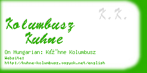 kolumbusz kuhne business card